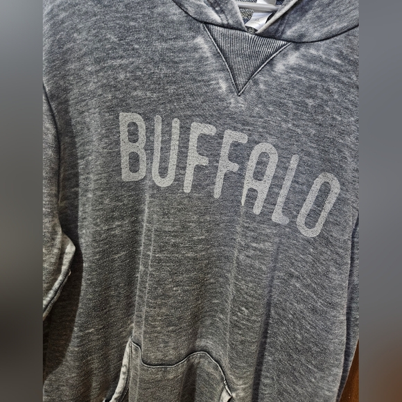 Buffalo Heather Gray Men's Sweatshirt Lightweight Hoodie Size XL By Alternative - Picture 5 of 8